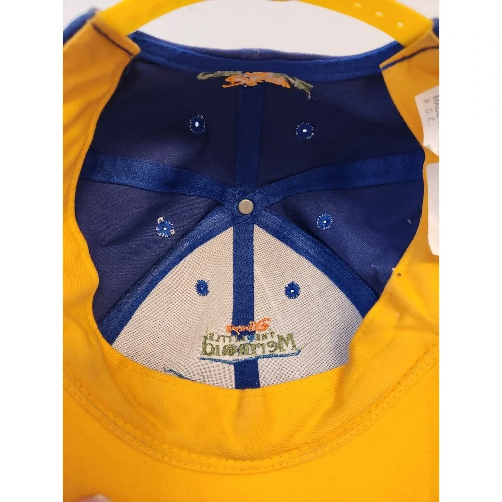 Vtg 90's The Little Mermaid Disney On Ice Flounder Snapback Cap Hat Youth Blue